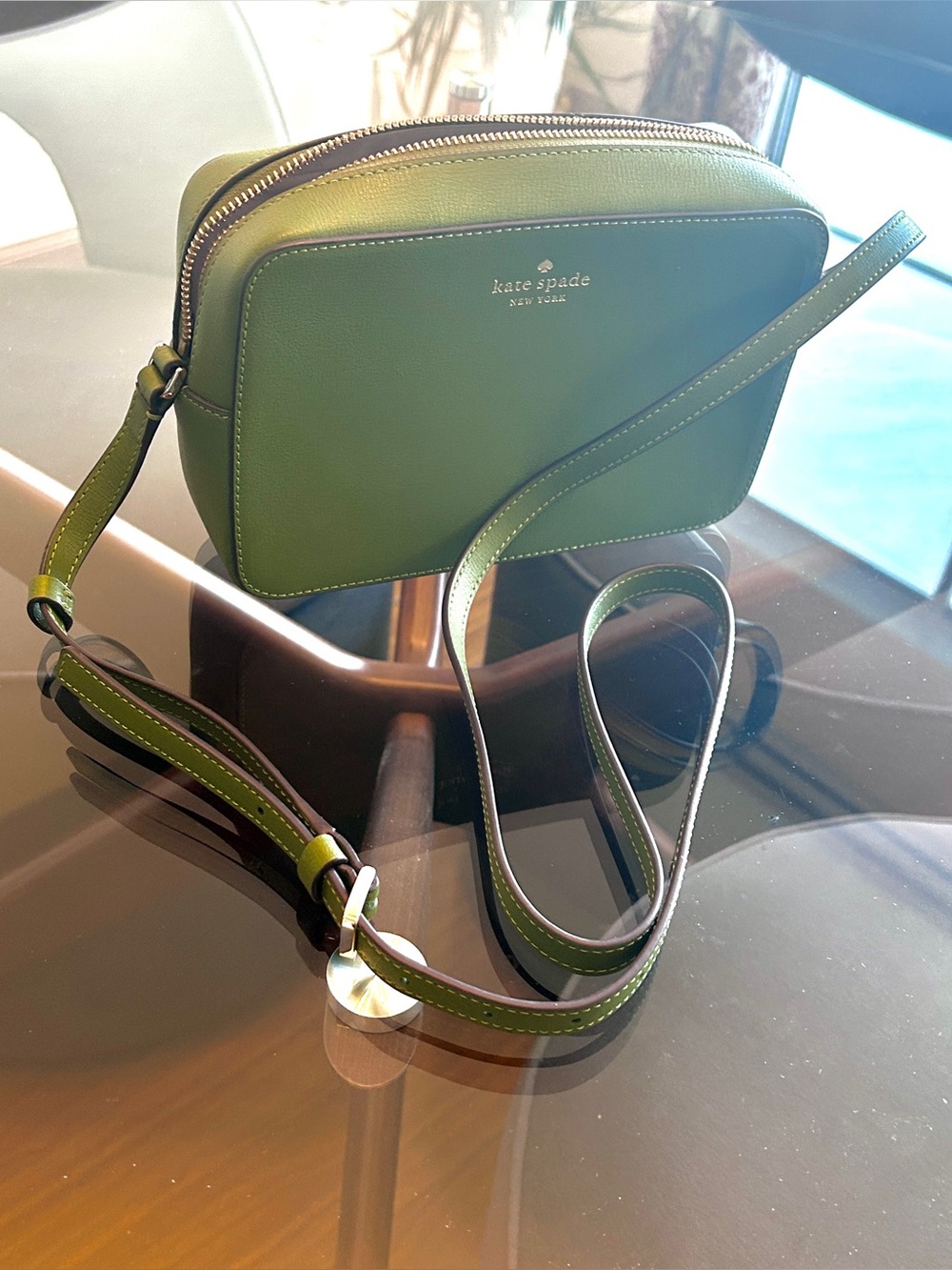 kate spade Green Leather Compact Crossbody
